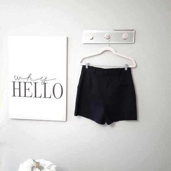 NWT Zara black high waisted buttoned front tailored Bermuda shorts, L - Picture 9 of 13